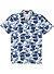 Polo-Shirt, Bio Baumwoll-Piqué, blau floral - dunkelblau