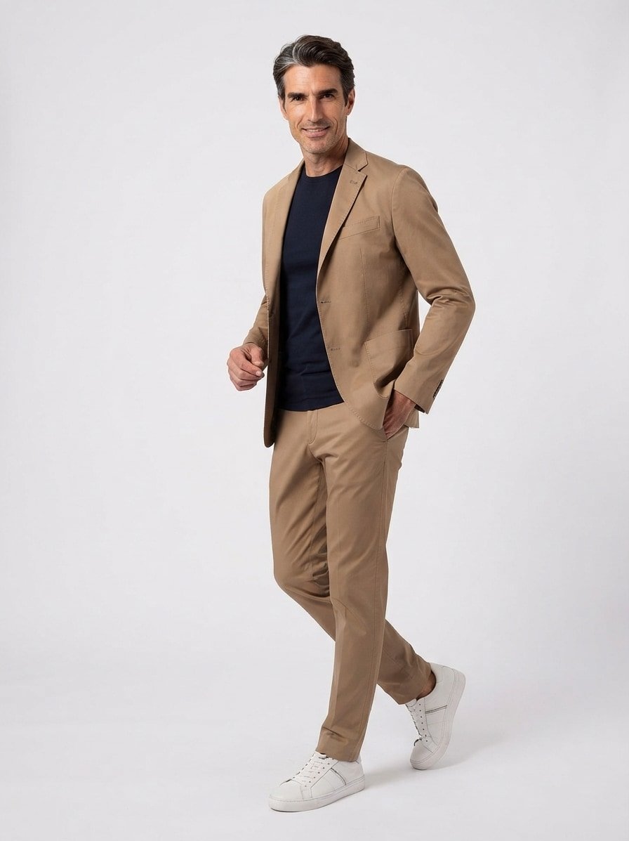Hose, Modern Fit, Baumwoll-Stretch, camel