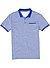 Polo-Shirt, Baumwoll-Jersey, blau meliert - blau