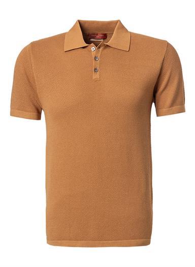 Polo-Shirt, Baumwoll-Strick, hellbraun