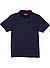 Polo-Shirt, Baumwoll-Jersey, marine gemustert - marine