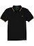 Polo-Shirt, Baumwoll-Piqué, schwarz - schwarz-rost