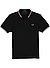 Polo-Shirt, Baumwoll-Piqué, schwarz - schwarz-pink