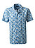 Kurzarmhemd, Baumwolle, hellblau floral - blau