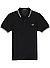 Polo-Shirt, Baumwoll-Piqué, schwarz - black-white-grey