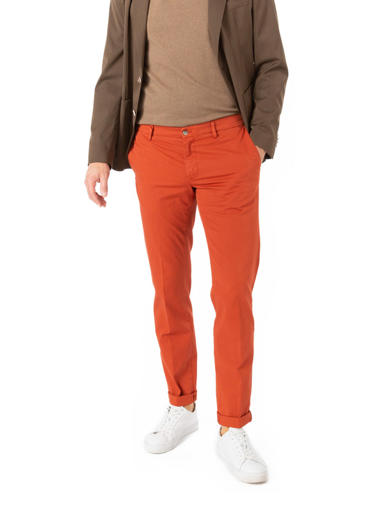 Chino, Regular Fit, Baumwolle, rotorange