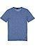 T-Shirt, Baumwolle-Leinen, blau - dunkelblau