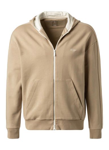 Sweatjacke, Bio Baumwolle, beige