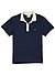 Polo-Shirt, Slim Fit, Baumwoll-Piqué, navy - navy-ecru