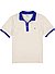 Polo-Shirt, Slim Fit, Baumwoll-Piqué, ecru - ecru-blau