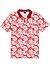 Polo-Shirt, Baumwoll-Jersey, rot floral - rot