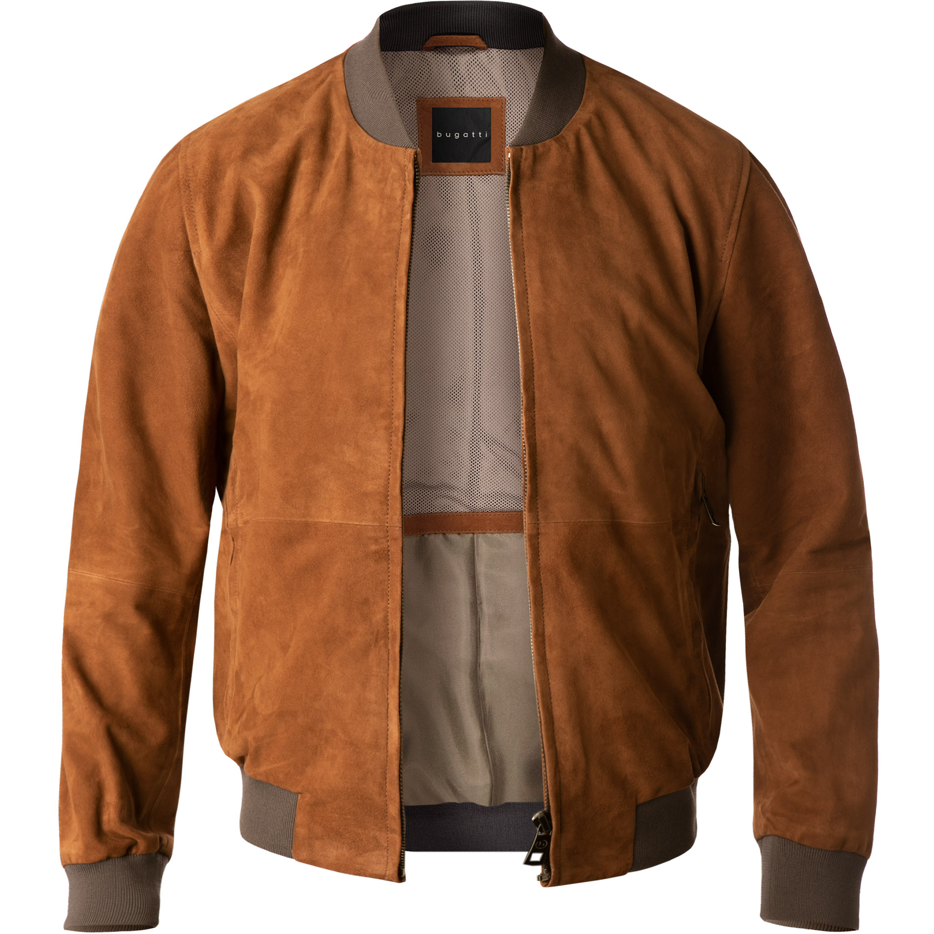 bugatti Herren Lederjacke braun unifarben