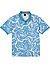 Polo-Shirt, Baumwoll-Piqué, blau-weiß gemustert - blau-weiß