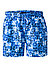 Badeshorts, Mikrofaser, azurblau gemustert - blau
