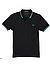 Polo-Shirt, Baumwoll-Piqué, schwarz - schwarz-türkis