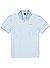 Polo-Shirt, Baumwoll-Piqué, hellblau-weiß gestreift - hellblau