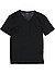 T-Shirt, Leinen, schwarz - schwarz