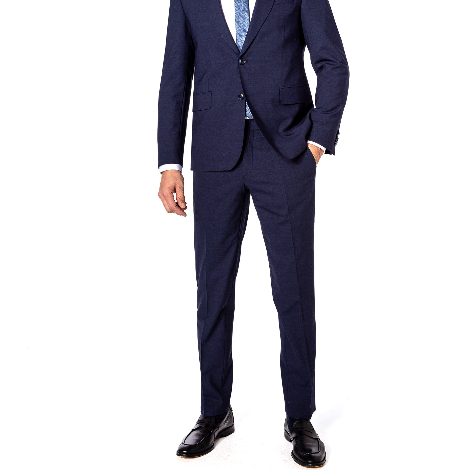 Carl Gross Herren Hose blau Wolle