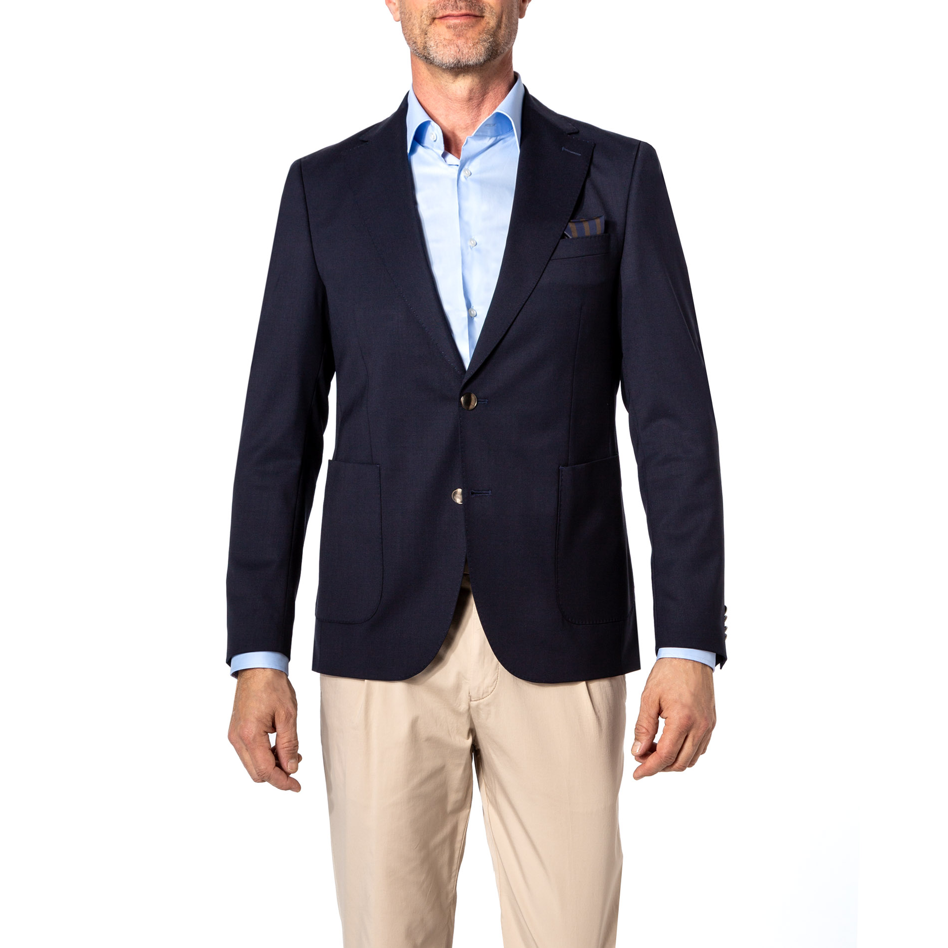 Carl Gross Herren Sakko blau Schurwolle
