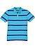 Polo-Shirt, Baumwoll-Piqué, blau gestreift - hellblau