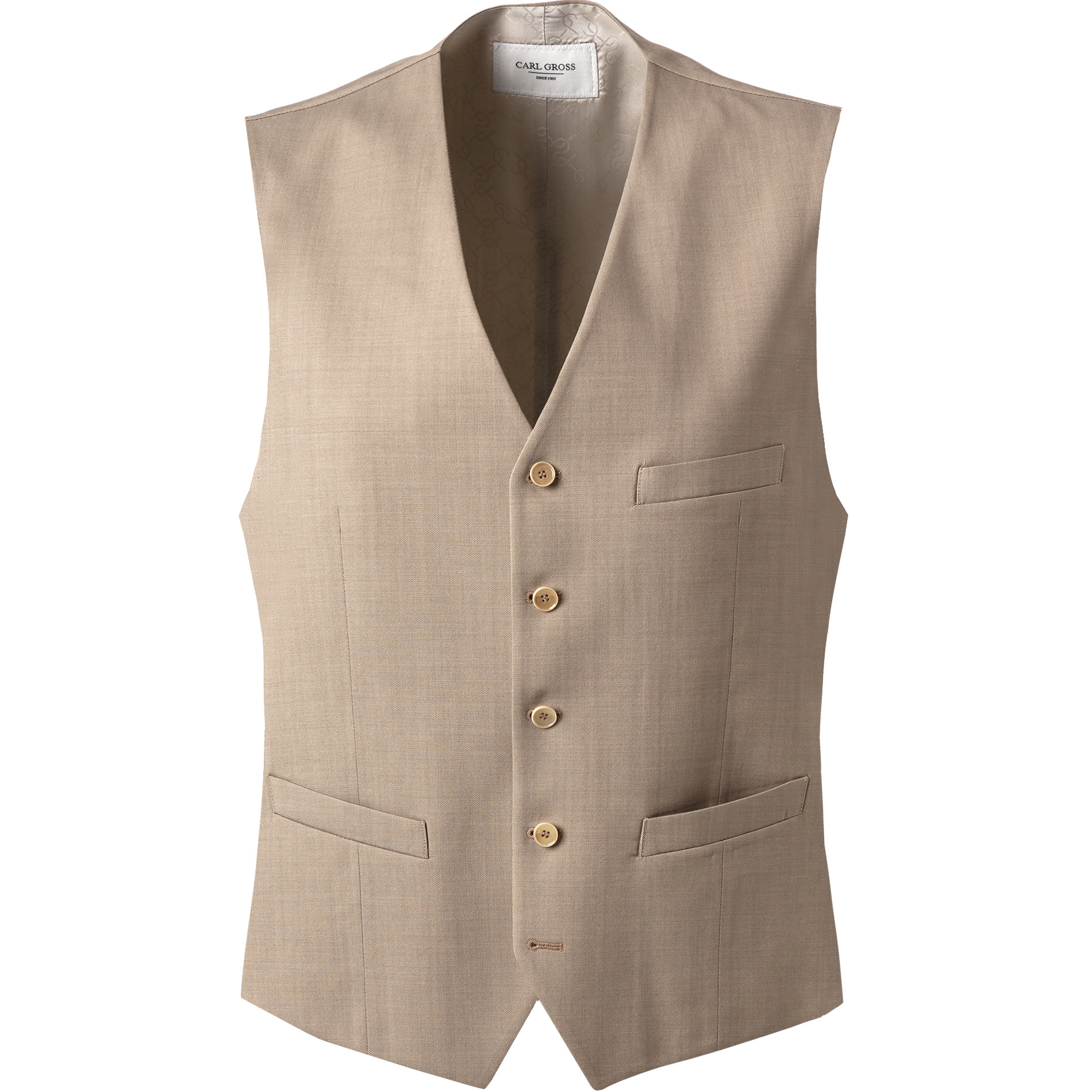 Carl Gross Herren Weste beige Schurwolle