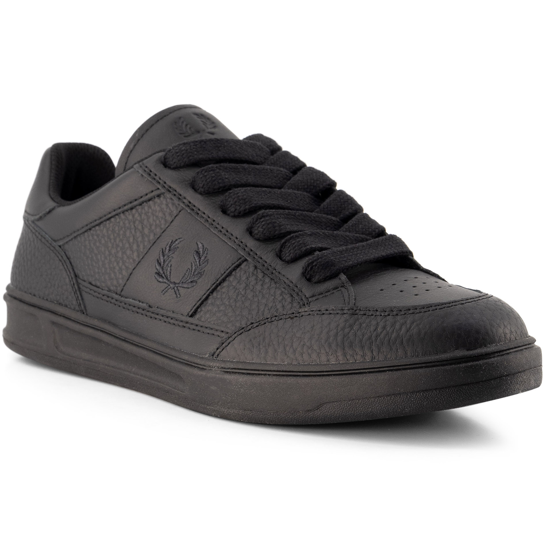 Fred Perry Herren Sneaker schwarz Glattleder