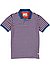 Polo-Shirt, Baumwoll-Piqué, navy-rot gestreift - hellrot-blau