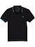 Polo-Shirt, Baumwoll-Piqué, schwarz - schwarz-ozeanblau