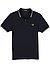Polo-Shirt, Baumwoll-Piqué, navy - navy-silber