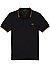 Polo-Shirt, Baumwoll-Piqué, schwarz - schwarz-haselnuss