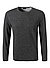 Pullover, Body Fit, Baumwolle, anthrazit - anthrazit