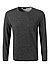 Pullover, Body Fit, Baumwolle, anthrazit - anthrazit