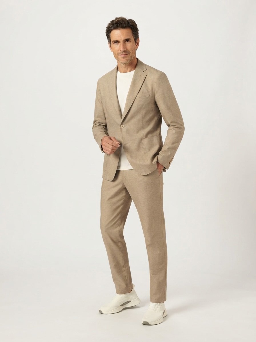 Hose Genius, Slim Fit, Performence-Stretch, dunkelbeige