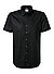 Kurzarmhemd, Body Fit, Baumwoll-Stretch, schwarz - schwarz