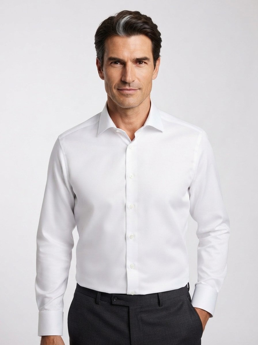 Hemd, Super Slim Fit, Baumwoll-Stretch, weiß