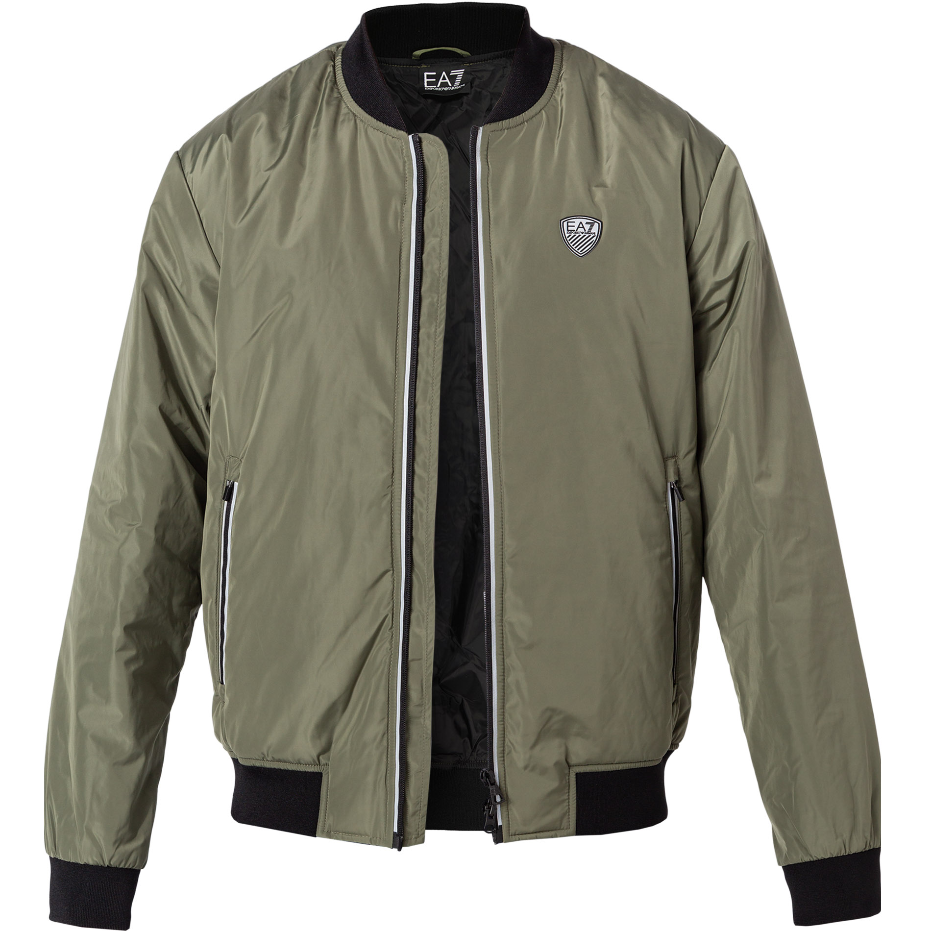EA7 Herren Jacke grün Mikrofaser unifarben