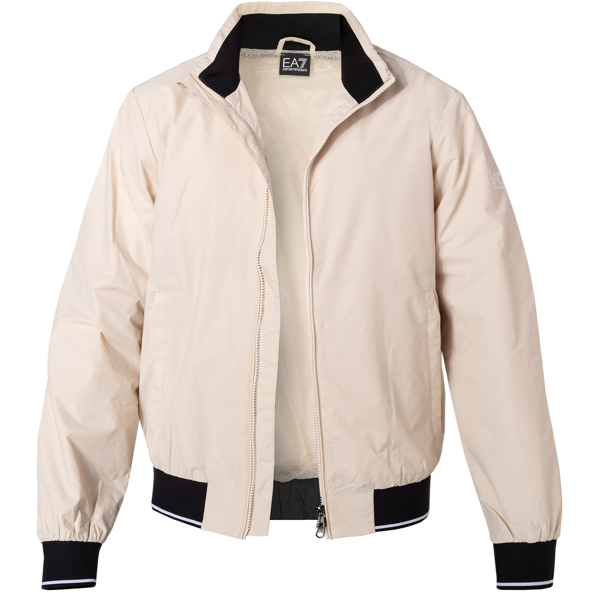 EA7 Herren Jacke beige Mikrofaser unifarben