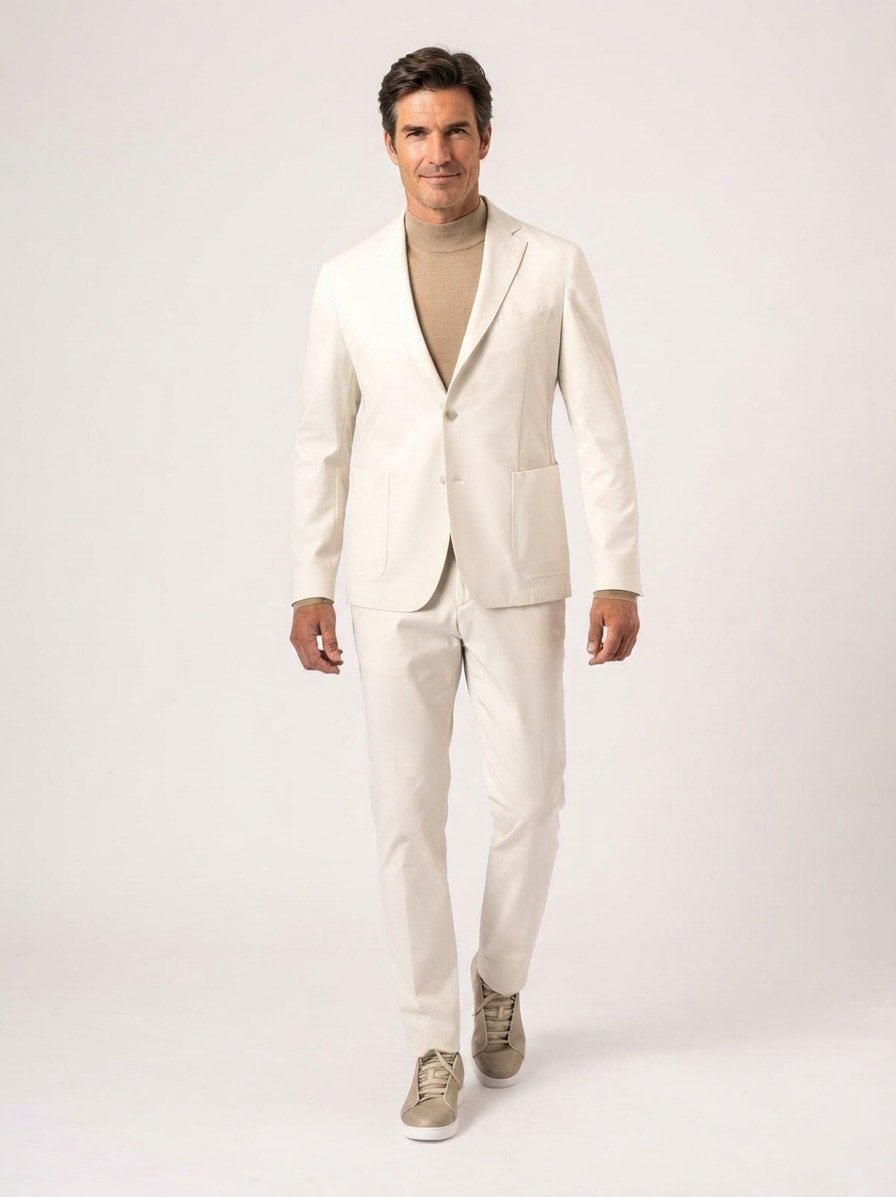 Hose Genius, Slim Fit, Jersey, creme