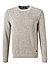 Pullover, Baumwolle, beige meliert - braun