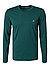 Longsleeve, Shaped Fit Bio Baumwolle, petrol - petrol