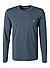 Longsleeve, Shaped Fit Bio Baumwolle, rauchblau - dunkelblau