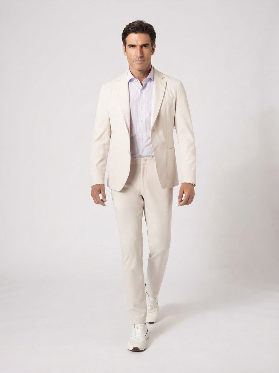 Hose Genius, Slim Fit, Performance-Stretch, creme