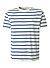 T-Shirt, Pima Baumwolle, offwhite-blau gestreift - ecru