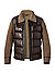 Lederjacke, Lammnappa Ziegenvelours Fake Fur, braun - braun