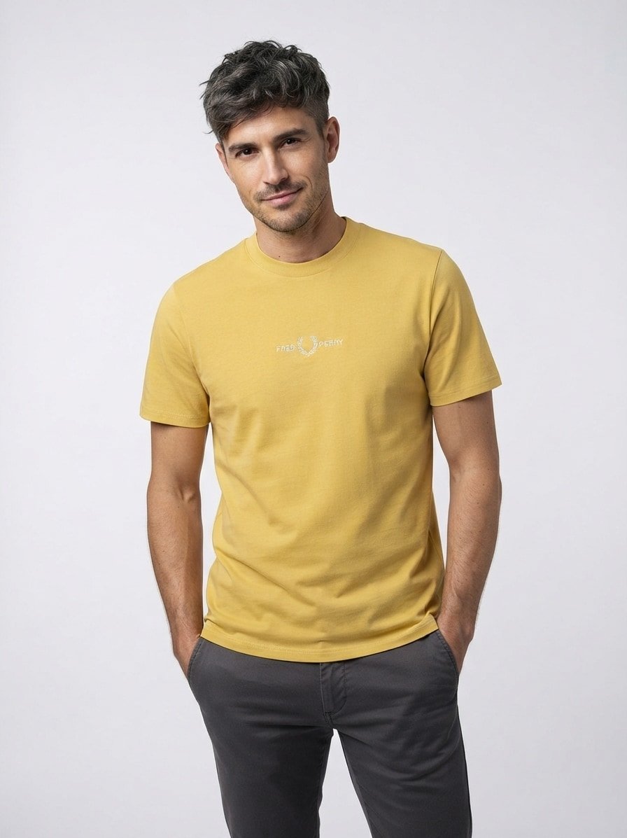 T-Shirt, Baumwolle, ockergelb