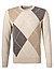 Pullover, Schurwolle, beige gemustert - beige