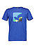 T-Shirt, Baumwolle, blau - blau