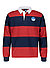 Polo-Shirt, Baumwoll-Jersey, rot-navy gestreift - rot-navy