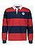 Polo-Shirt, Baumwoll-Jersey, rot-navy gestreift - rot-navy