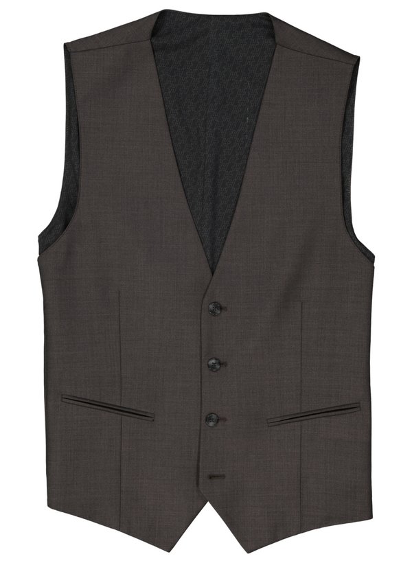 Weste, Shape Fit, Schurwoll-Stretch, kaffeebraun